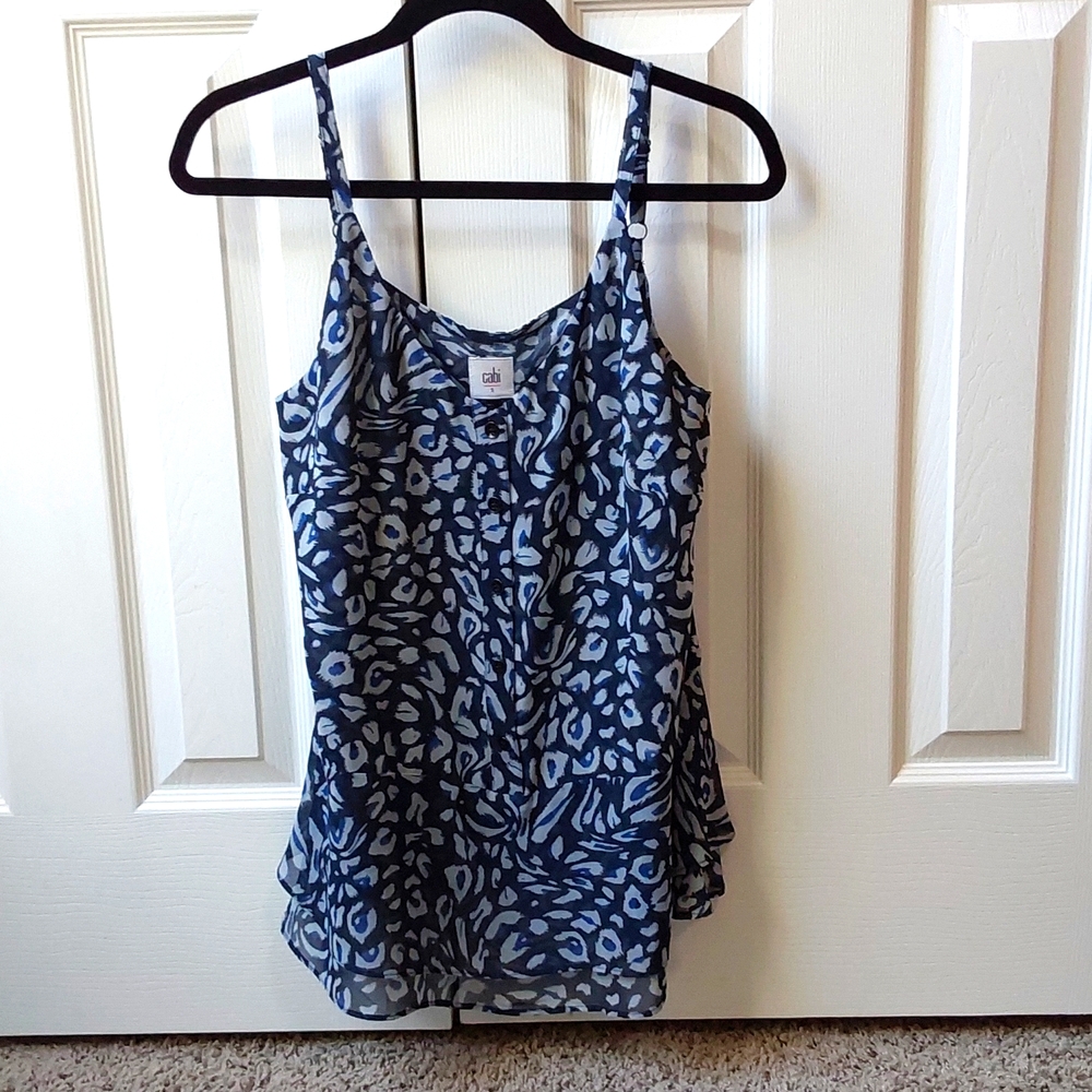 Cabi 5362 Purr Cami Blue and Gray Top Size Small
